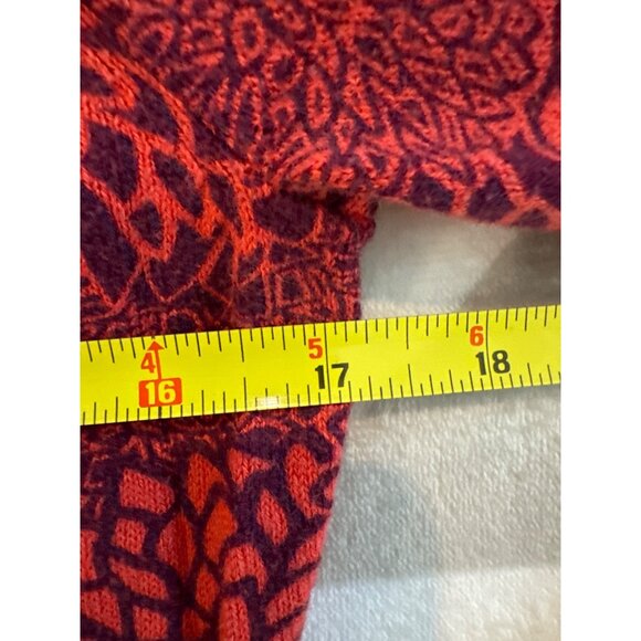Fossil Women Cardigan Sz S Burnt Orange Floral Modern Fairy Cashmere Ruffle Neck - Picture 5 of 9